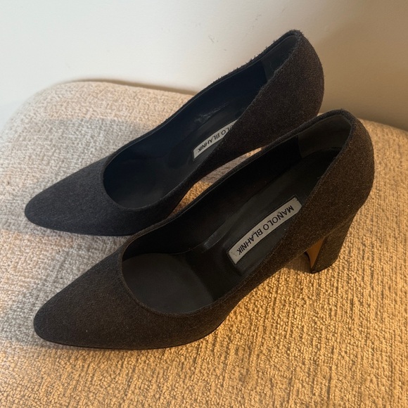 Manolo Blahnik Dark Gray Heels - Picture 3 of 6